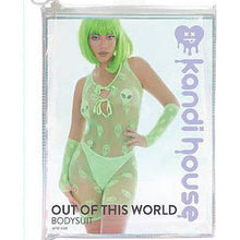 Load image into Gallery viewer, Out of This World Green Bodysuit Set with Alien Pasties
