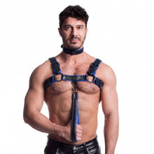 Load image into Gallery viewer, Vegan Bulldog Harness Black and Blue
