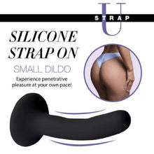 Load image into Gallery viewer, Black Silicone Strap-On Dildo Small
