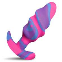 Load image into Gallery viewer, Unicorn Swirl Silicone Butt Plug Medium
