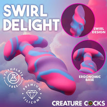 Load image into Gallery viewer, Unicorn Swirl Silicone Butt Plug Medium

