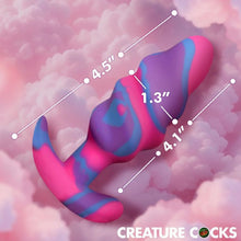 Load image into Gallery viewer, Unicorn Swirl Silicone Butt Plug Medium
