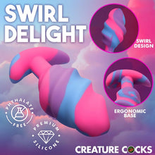 Load image into Gallery viewer, Unicorn Swirl Silicone Butt Plug Large
