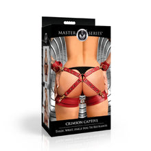 Load image into Gallery viewer, Crimson Captive Thigh Wrist Ankle Hog Tie Restraints
