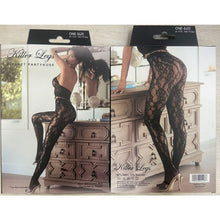 Load image into Gallery viewer, Ethnic Button Pattern Fishnet Tights Black
