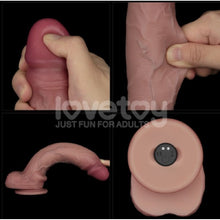 Load image into Gallery viewer, Vibrating Sliding Skin Pro II Silicone Dong 10in
