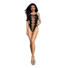 Load image into Gallery viewer, DreamGirl Fishnet Peek-A-Boo Teddy Black
