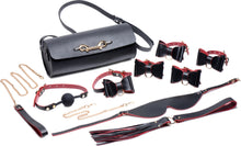 Load image into Gallery viewer, Bondage To Go Black And Red Bow Bondage Set With Carry Case
