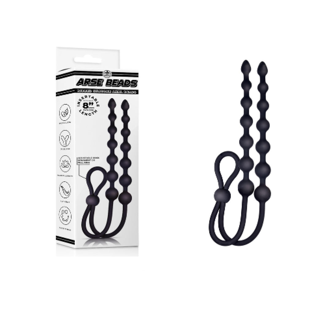 ARSE BEADS ADJUSTABLE COCK RING WITH 8