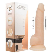 Load image into Gallery viewer, Naked Addiction 9" Thrusting Dildo with Remote - Vanilla
