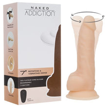 Load image into Gallery viewer, Naked Addiction 7" Rotating &amp; Vibrating Dildo with Remote Control - fl...
