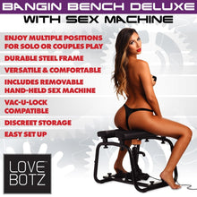 Load image into Gallery viewer, LoveBotz Bangin Bench Deluxe with Sex Machine Telescopic Dildo
