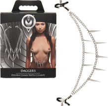 Load image into Gallery viewer, Daggers Double Chain Nipple Clamps
