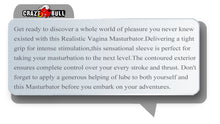 Load image into Gallery viewer, Crazy Bull Moria 3D Realistic Vagina Male Masturbator Stroker
