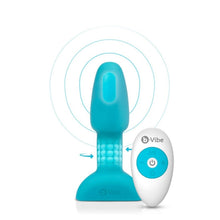 Load image into Gallery viewer, B-Vibe Rimming Plug Petite Teal Vibrating Anal Plug Remote Control
