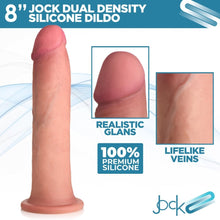 Load image into Gallery viewer, Jock 8&quot; Dual Density Silicone Dildo Realistic Dong Suction Cup Sex Toy
