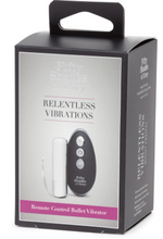 Load image into Gallery viewer, Fifty Shades of Relentless Vibrations Remote Control Bullet Vibe Black...
