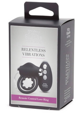 Load image into Gallery viewer, Fifty Shades of Grey Relentless Vibrations Remote Control Love Ring Bl...
