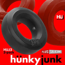 Load image into Gallery viewer, Hunky Junk 3x Cockings Penis Cock Ring HunkyJunk by OxBalls Red/Tar

