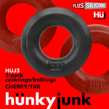 Load image into Gallery viewer, Hunky Junk 3x Cockings Penis Cock Ring HunkyJunk by OxBalls Red/Tar
