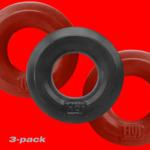Load image into Gallery viewer, Hunky Junk 3x Cockings Penis Cock Ring HunkyJunk by OxBalls Red/Tar
