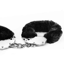 Load image into Gallery viewer, Lovetoy Fetish Pleasure Fluffy Hand Cuffs Black Handcuffs
