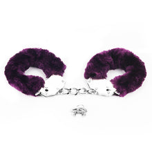 Load image into Gallery viewer, Lovetoy Fetish Pleasure Fluffy Hand Cuffs Purple Handcuffs
