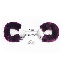 Load image into Gallery viewer, Lovetoy Fetish Pleasure Fluffy Hand Cuffs Purple Handcuffs
