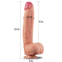 Load image into Gallery viewer, Lovetoy Nature Cock 12” King Size Dual-Layer Silicone Dildo Realistic Sex Toy
