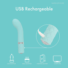 Load image into Gallery viewer, Pillow Talk Racy Bullet Curved G-Spot Vibrator Rechargeable Teal Pink
