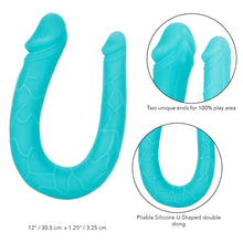 Load image into Gallery viewer, CalExotics Boundless AC/DC Dong 30cm Silicone Double Ended Dildo Teal
