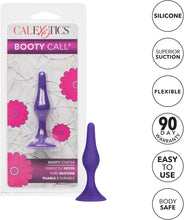 Load image into Gallery viewer, CalExotics Booty Call Starter Silicone Butt Plug Suction Cup Base Purple
