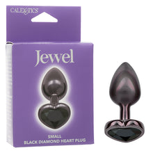 Load image into Gallery viewer, JEWEL SMALL BLACK DIAMOND HEART PLUG
