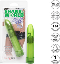 Load image into Gallery viewer, Calexotics Shane&#39;s World Sparkle Vibe Green Vibrator
