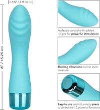 Load image into Gallery viewer, CalExotics Eden Ripple Blue Silicone Vibrator
