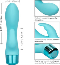 Load image into Gallery viewer, Calexotics Eden Bunny Blue Silicone Rabbit Vibrator
