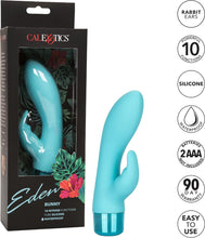 Load image into Gallery viewer, Calexotics Eden Bunny Blue Silicone Rabbit Vibrator
