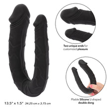 Load image into Gallery viewer, CalExotics Boundless AC/DC Dong 34cm Silicone Double Ended Dildo Black
