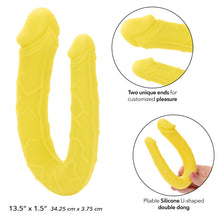 Load image into Gallery viewer, CalExotics Boundless AC/DC Dong 34cm Silicone Double Ended Dildo Yellow
