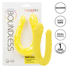 Load image into Gallery viewer, CalExotics Boundless AC/DC Dong 34cm Silicone Double Ended Dildo Yellow
