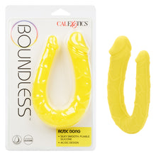 Load image into Gallery viewer, CalExotics Boundless AC/DC Dong 34cm Silicone Double Ended Dildo Yellow
