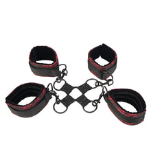 Load image into Gallery viewer, Calexotics Scandal Hog Tie Red &amp; Black Restraints Wrist &amp; Ankle Cuffs
