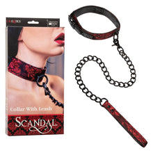 Load image into Gallery viewer, Calexotics Scandal Collar with Leash Red
