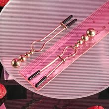 Load image into Gallery viewer, Selopa BEADED NIPPLE CLAMPS - Rose Gold
