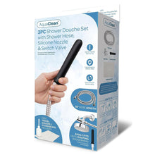 Load image into Gallery viewer, AquaClean 3 Piece Shower Douche Set with Shower Hose, Silicone Nozzle &amp; Switch Valve

