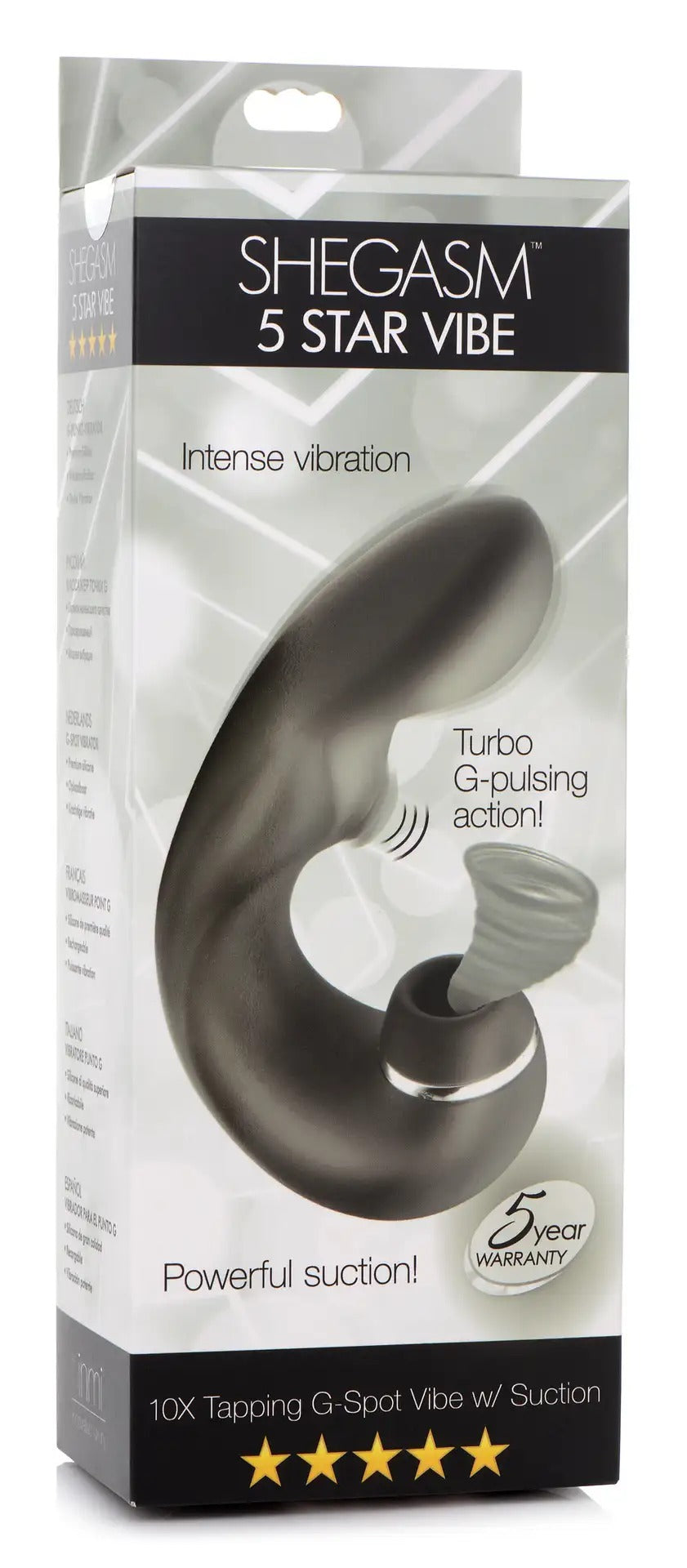 INMI Shegasm 5 Star Tapping G-Spot Vibe w/ Suction Black