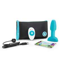 Load image into Gallery viewer, B-Vibe Rimming Plug Petite Teal Vibrating Anal Plug Remote Control
