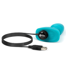 Load image into Gallery viewer, B-Vibe Rimming Plug Petite Teal Vibrating Anal Plug Remote Control
