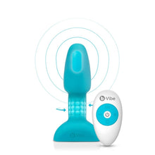 Load image into Gallery viewer, B-Vibe Rimming Plug Petite Teal Vibrating Anal Plug Remote Control
