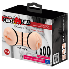 Load image into Gallery viewer, Crazy Bull Nancy Realistic Dual-Entry Mouth &amp; Vagina Masturbator + 3 Rings
